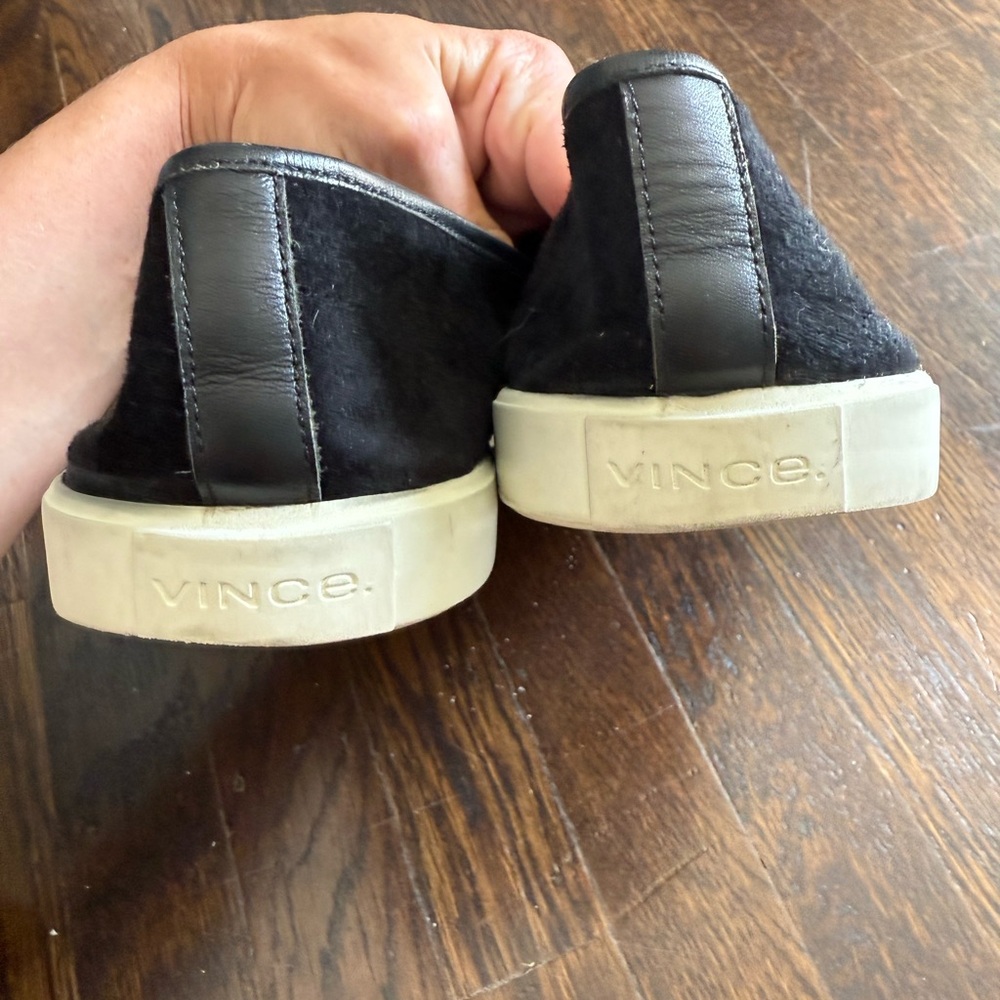 Vince Black Suede Slip-On Shoes - Picture 3 of 5